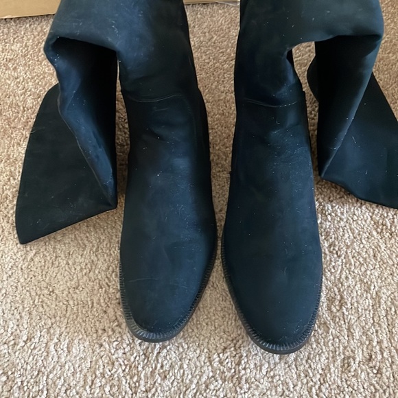 J Crew Factory over the knee black suede boots size 7-1/2 - Picture 3 of 5